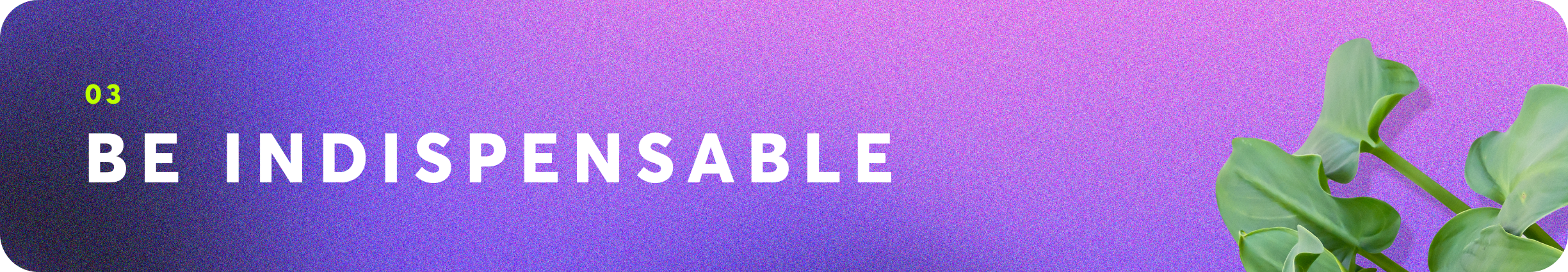 Be indispensable